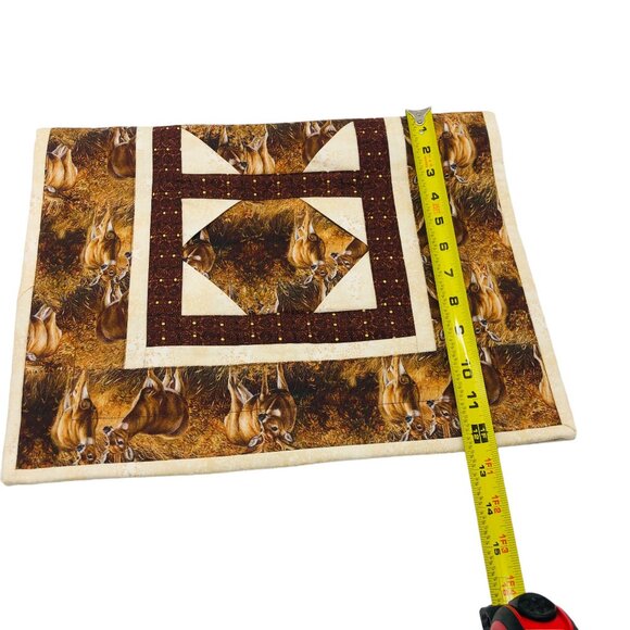 Quilted Wall Hanging Buck & Doe Deer Rustic Wildlife Decor Cabin LodCore Homemad - Picture 9 of 10